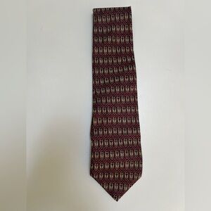 Vintage 100% Silk Geometric Print Necktie
